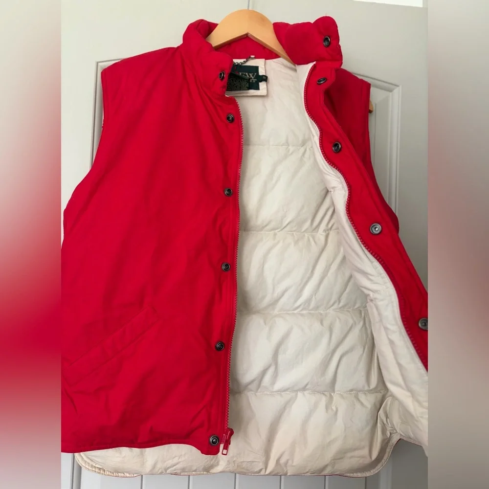 J. Crew Outfitters Vintage 90s Red Goose Down Cotton Puffer Vest | Men’s Small